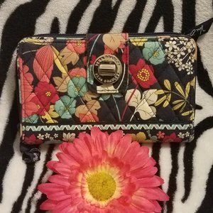 EUC VERA BRADLEY Black Floral Wallet